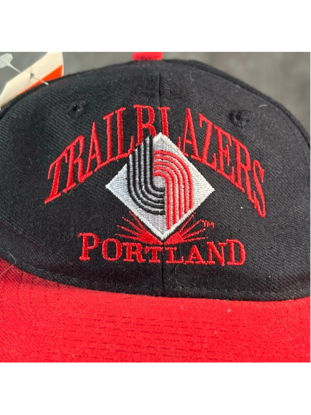 Vintage Portland Trailblazers Signature SnapBack Hat Black NWT - Picture 2 of 7